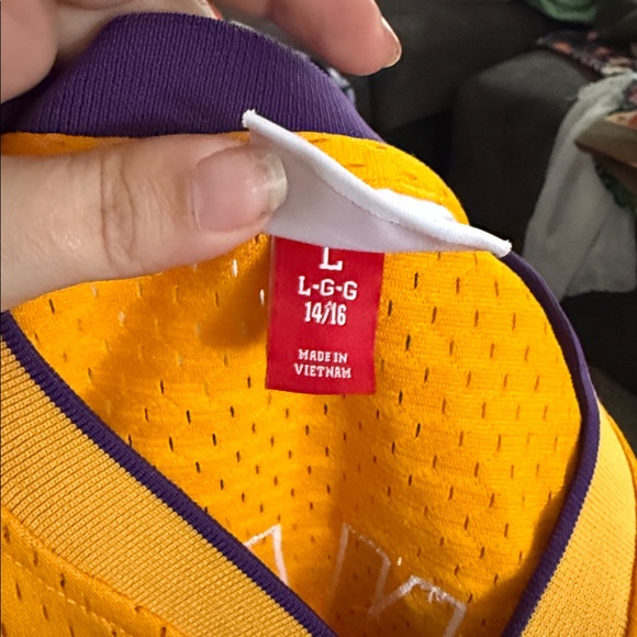 VINTAGE NBA LA LAKERS Shaquille ONeal Mitchell & Ness athletic mesh jersey L - Picture 3 of 5